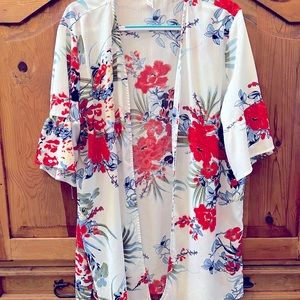 Floral Cardigan One Size 3/4 Sleeve